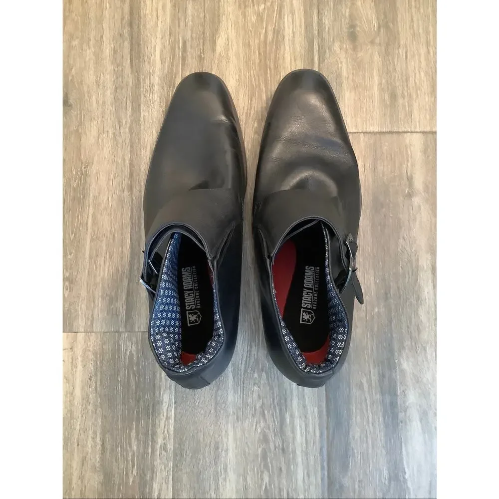 Stacy Adams Men's 8.5M Black Kaius Double Monk Strap Boots R5-24